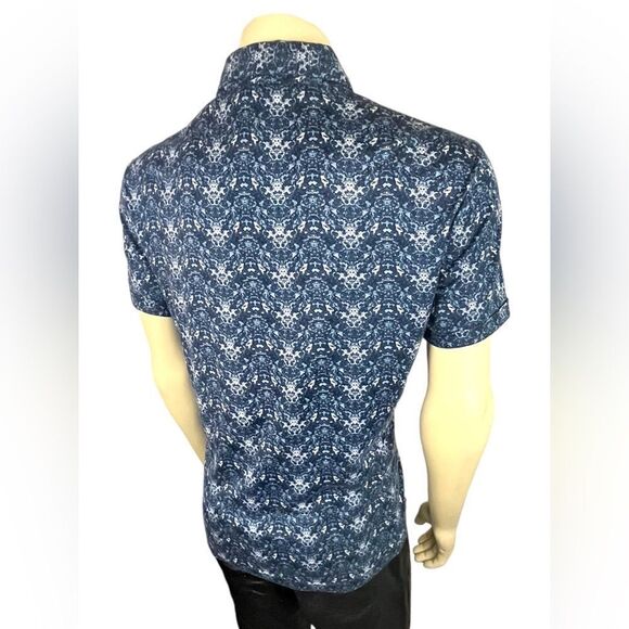 J. Lindeberg Slim Fit S/S Polo Abstract Print on Lux Jersey Fabric Like New XL - Picture 7 of 7